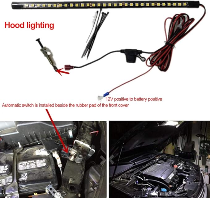 Under Hood LED Light Kit, Universal Waterproof Engine Inspection Strip Lamp with Automatic OnOff for Truck Cargo Pickup SUV RV Boat