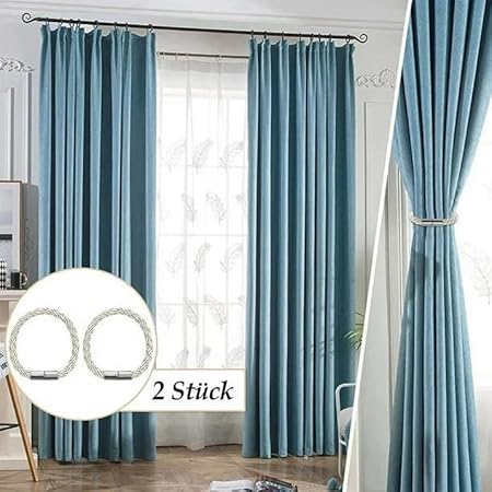 Modern Simple Rough Cord Twist Curtain Tiebacks No Hole Installation Magnetic Clasp