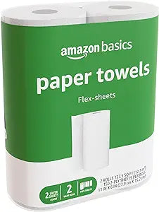 Basics 2-Ply Flex-Sheets Paper Towels, 2 Basics Rolls  5 Regular Rolls, Everyday Value with 150 Sheets per Roll