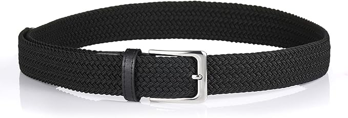 Elastic Braided Belt, 1 38", Woven Stretch Belt for Golf Casual Jeans Shorts Pants