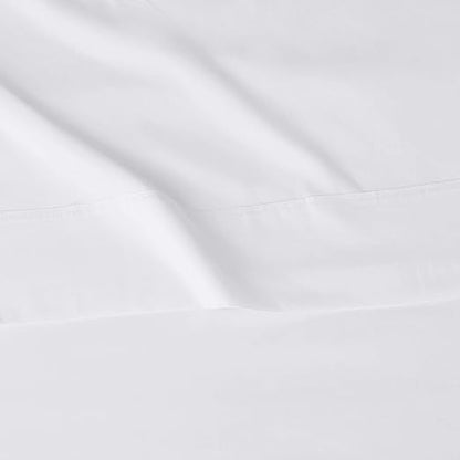 Basics - 4 Piece Microfiber Lightweight Wrinkle-free Bed Sheet Set, Super Soft Easy Care, 14'' Deep Pockets, Queen, Bright White, Solid