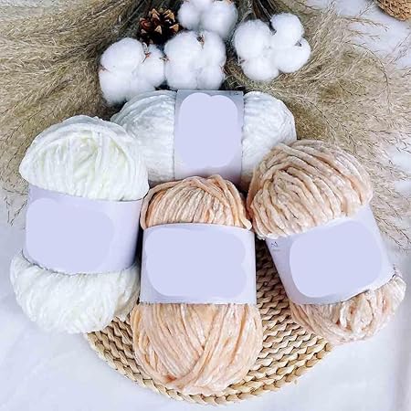100g110m Chenille Velvet Yarn Knitting Wool Thick Warm Crochet Knitting Yarn Cotton Baby Wool DIY Hand-Knitted Sweater (Color : 08)