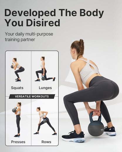 YOTTOY Soft Kettlebell, Set for Strength Training Kettlebells & Home Workouts, Soft-Sided Cushioned Base, Wide-Handle - Ideal for Men, Women, & Beginners
