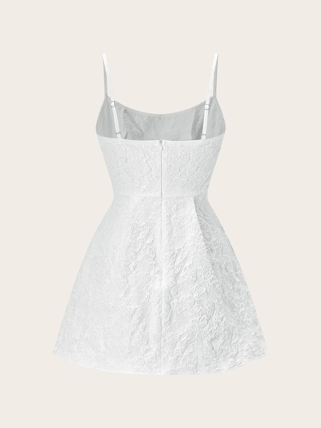 XS winkbay Women's Elegant Jacquard A line Mini Dress Summer Scoop Neck Spaghetti Strap Cocktail Party Birthday DresseS
