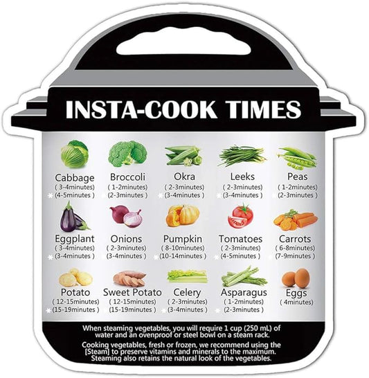 Instant Pot Cook Times Cheat-Sheet - Refrigerator Magnet Quick Reference Stickers Magnetic Cheat Sheet (Instant Pot Decals)