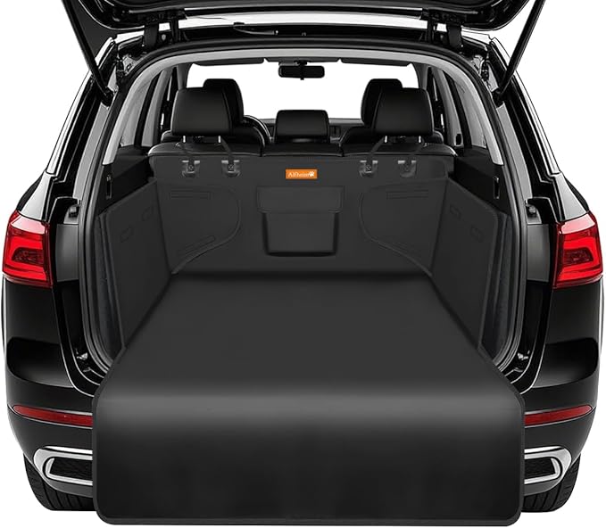 Alfheim Cargo Liner for Dog, Nonslip Waterproof Anti-Wrinkle Pet Boot Liner, Anti-Scratch Tear-Resistant Washable Trunk Cover Mat Travel, Fits for Medium Small Car Truck SUV, Black