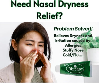 Rhinase Soothing Nasal Gel XL 60 g for Nasal Dryness from Allergy, Low Humidity, Nose Bleeds, Stuffy Nose...