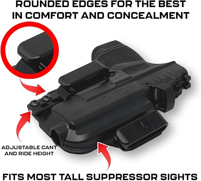Bravo Concealment Torsion IWB Gun Holster for Glock 1917 - Compatible with Tactical Weapon Light TLR-1 HL - Adjustable Retention, Inward Cant, and Comfortable Fit or Open or Concealed Carry