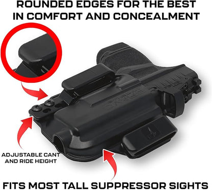 Bravo Concealment Torsion IWB Gun Holster for Glock 1917 - Compatible with Tactical Weapon Light TLR-1 HL - Adjustable Retention, Inward Cant, and Comfortable Fit or Open or Concealed Carry