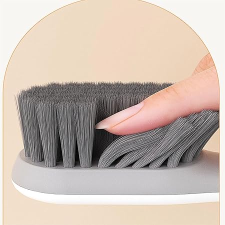 Shoe Brush Cleaning Brush Scrub Brush Laundry Brush, Household Cleaning Brushes Tool for Countertops Bathtubs, Clothes, Shoes, Floors, Bathroom, Carpet (White  Gray)