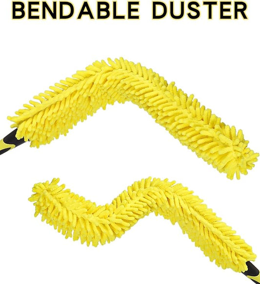 Flexible Fan Blade Cleaner Microfiber Duster, Washable Hand Duster for High Ceiling, Removable & Bendable Brush Head Fits All Extension Poles with Standard US Acme Thread (Pole Sold Separately)