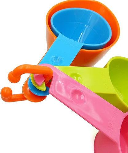 Rypet Dog Food Scoop Set of 4 - Plastic Measuring Cups for Dog, Cat and Bird Food (Multicolor)