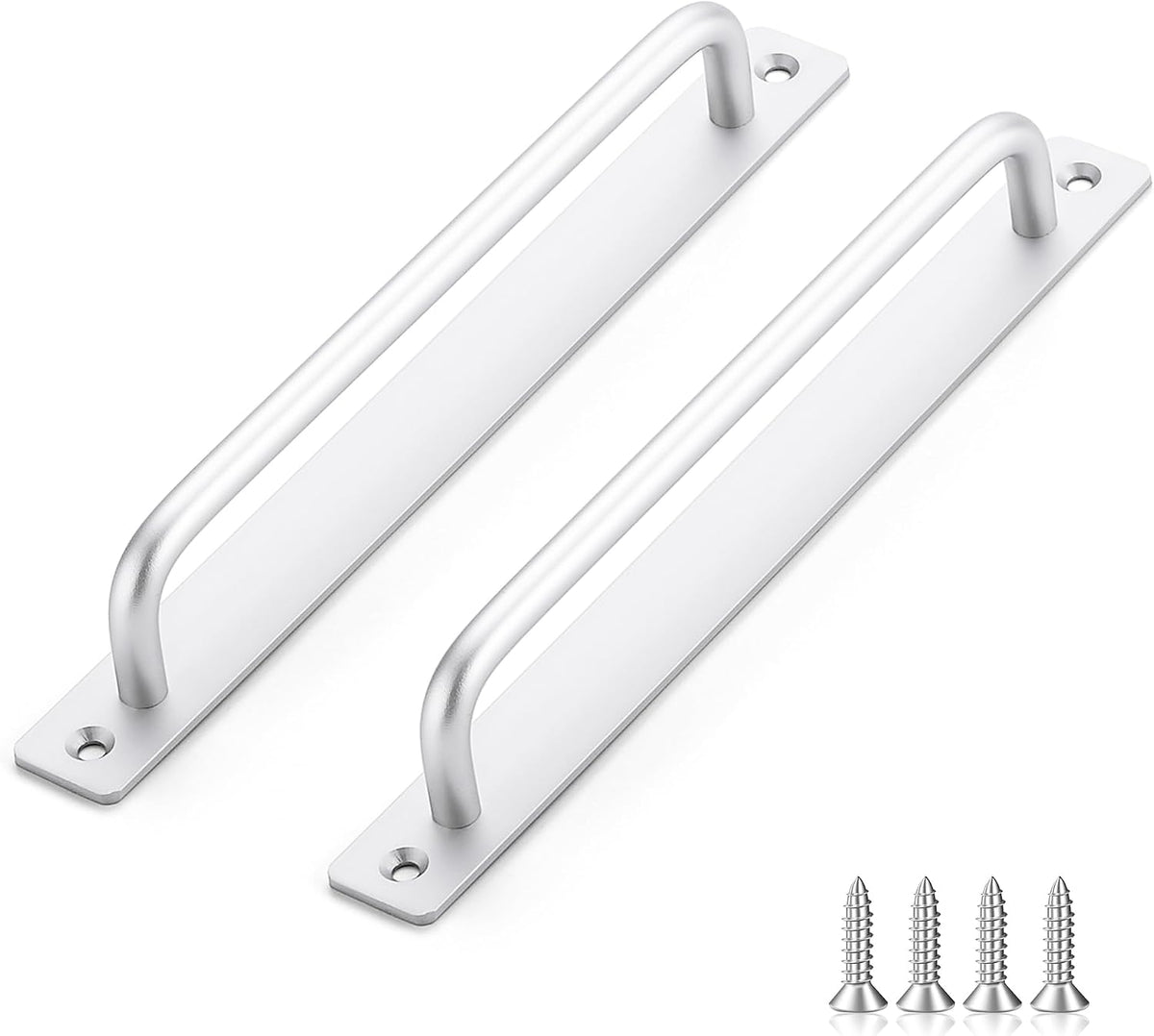 Barn Door Handles 2 Pack Silver Door Handles Sliding Door Handle 8.8" Hole Center Screen Door Handles Cabinet Handles Door Pull Handle Zinc Alloy for Sliding Closet Door Handle