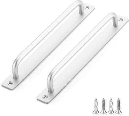 Barn Door Handles 2 Pack Silver Door Handles Sliding Door Handle 8.8" Hole Center Screen Door Handles Cabinet Handles Door Pull Handle Zinc Alloy for Sliding Closet Door Handle