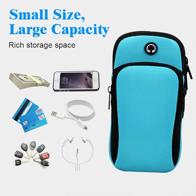 Running Armband,Arm Bag Phone Holder for Running,Multi Cell Phone Armband Pouch for Gym Workout Jogging Exercise,Suitable with iPhone 11 Pro Max XS XR X 8 7 6 6s Plus (Blue)