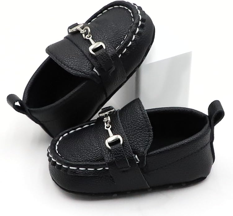 First Walking Shoes for Baby Boys Delightful Solid Color Slip-On Loafers, Lightweight, Non-Slip Flat