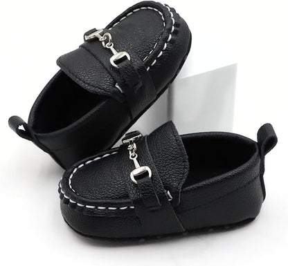 First Walking Shoes for Baby Boys Delightful Solid Color Slip-On Loafers, Lightweight, Non-Slip Flat
