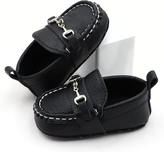 First Walking Shoes for Baby Boys Delightful Solid Color Slip-On Loafers, Lightweight, Non-Slip Flat