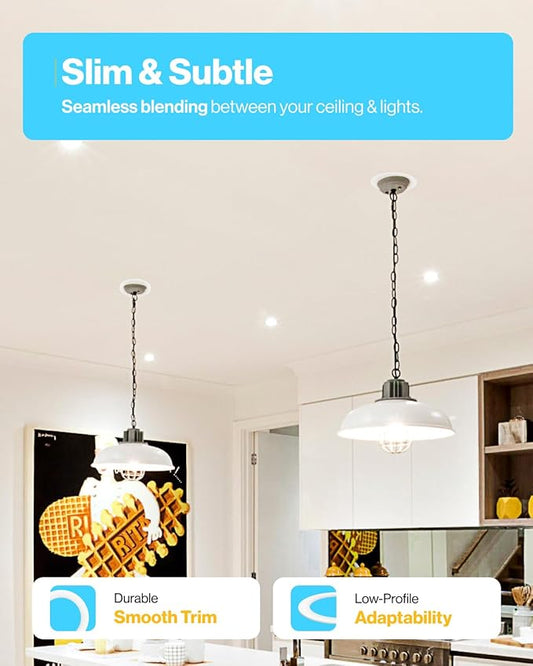 Sunco 12 Pack Goof Rings for 6 Inch Recessed Lights, Flush Mount White Can Light Trim Ring Cover, Outer Diameter 8.6 Inch, Inner Diameter 6.2 Inch, Paintable Surface, Matte Finish
