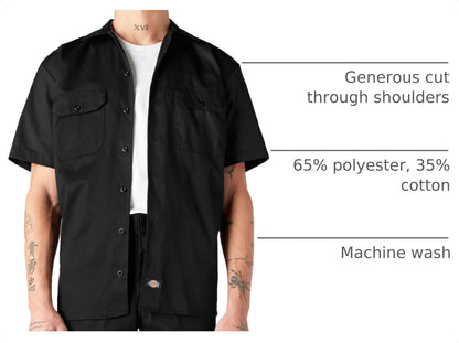 MenТs Short Sleeve Work Shirt Ц Durable Twill Button Down Shirts for Men, Lightweight Uniform for Daily Wear
