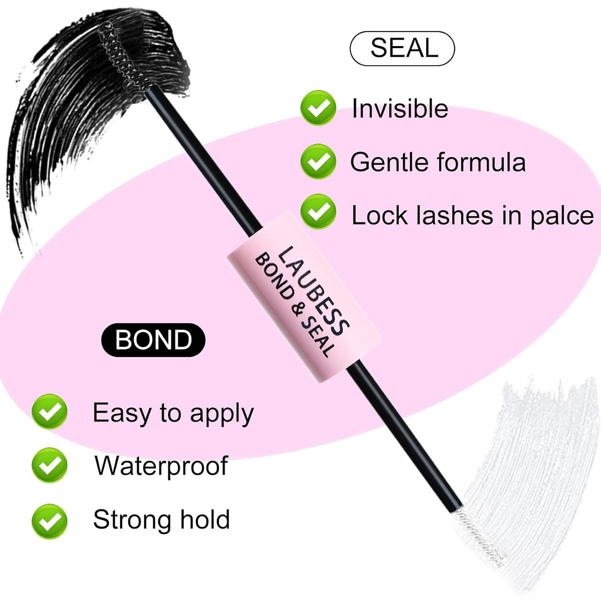 Lash Bond and Seal Mascara for Long Lasting Waterproof Eyelash Extensions - 5ml+5ml ( 0.34oz)