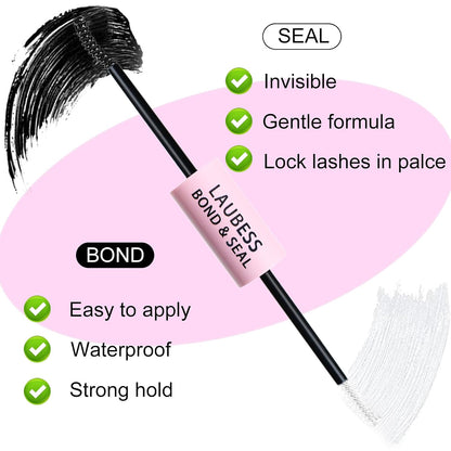 Lash Bond and Seal Mascara for Long Lasting Waterproof Eyelash Extensions - 5ml+5ml ( 0.34oz)