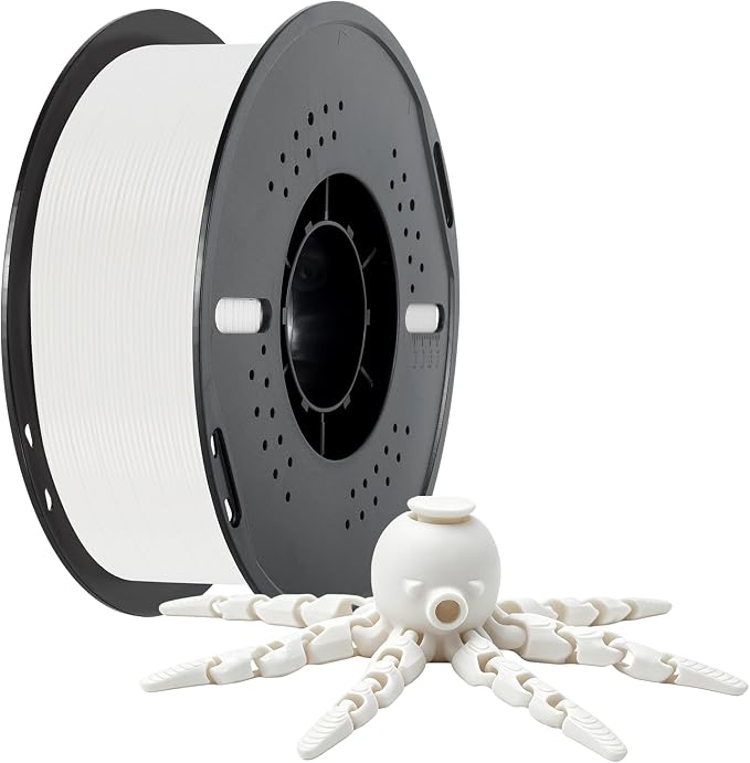 Kingroon PLA 3D Printer Filament, Dimensional Accuracy +/- 0.02 mm, 1 kg Spool(2.2lbs), 1.75 mm,White