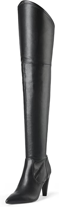 DREAM PAIRS Women's Thigh High Boots Over The Knee Heels Long Sexy Pointed Toe Boots