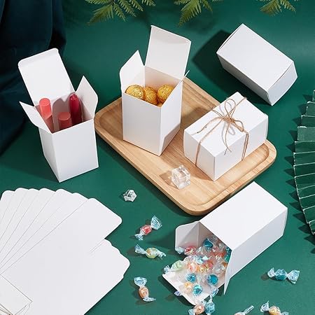 PH PandaHall 30pcs White Gift Box Cardboard Box with Lid 4x2.4x2.4 Inch Paper Favor Box Wedding Gift Boxes Small Boxes Bridesmaid Box Craft Box for Valentine Wedding Birthday Party Gift Packaging