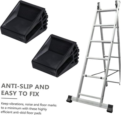 2pcs Floor Mat Foot Pads Folding Ladder Ladders Stepper Shoe Feet Non Bumper Construction Furniture Legs Office Chair Mat for Hard Floor Ladder Pads Ladder Rest Mats Black Rubber WATIIFUFU