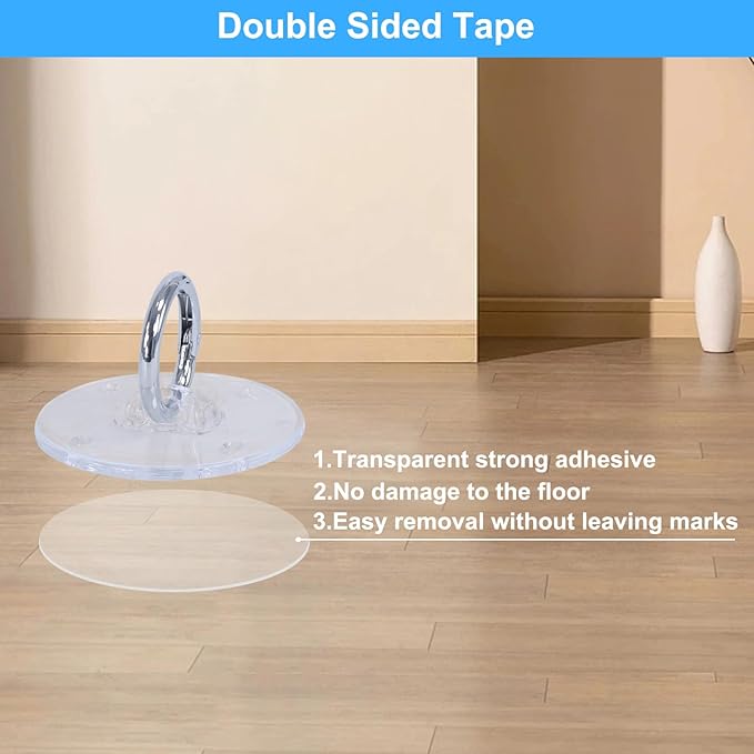 Retractable Baby Gate Hardware - Floor Adhesive Hooks, 2 Pack Baby Gate Accessories Mesh Dog Gate Ground Anchor Hooks to Prevent Babies and Pets from Getting Under The Gate, Adhesive or Drill Mounting