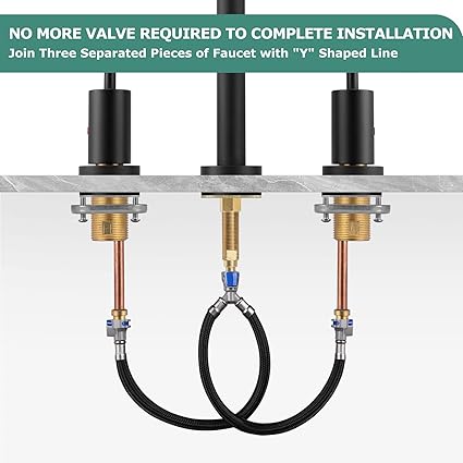 Replacement Quick Connect Hose Hot  Cold Water Mixer Line for PARLOS Widespread Faucet with Snap-in Fast Lock, 2102601