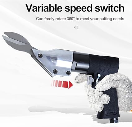 Pneumatic Scissors, 14in Air Shears, 2500rmp Pneumatic Metal Cutter Steel Straight Blade Scissors, for for Iron, Aluminum Sheet, Screen Mesh Hardware Processing (QJ-5807)