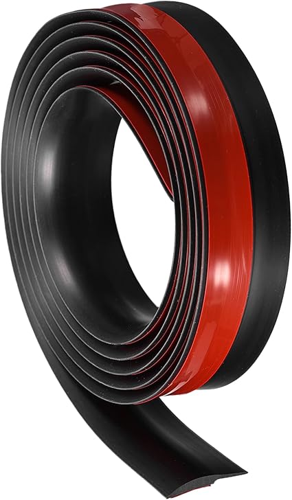 uxcell Floor Transition Strip 6.6ft Self Adhesive Carpet Transition Edging Trim Strip 2 Meter PVC Floor Strip for Height Less Than 3mm, Black