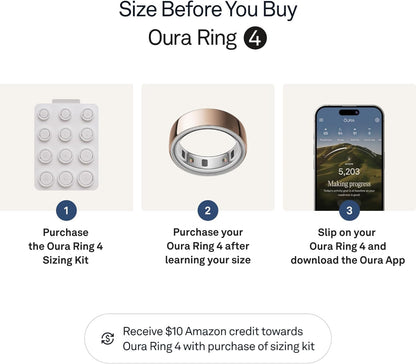 Oura Ring 4 - Rose Gold - Size 6 - Sleep, Activity, Women’s Health, AI Advisor, Up to 8 Days of Battery Life, Size Before You Buy, Android & iOS Compatible