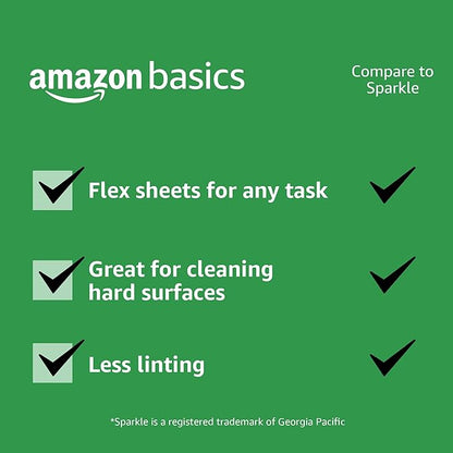 Basics 2-Ply Flex-Sheets Paper Towels, 2 Basics Rolls  5 Regular Rolls, Everyday Value with 150 Sheets per Roll