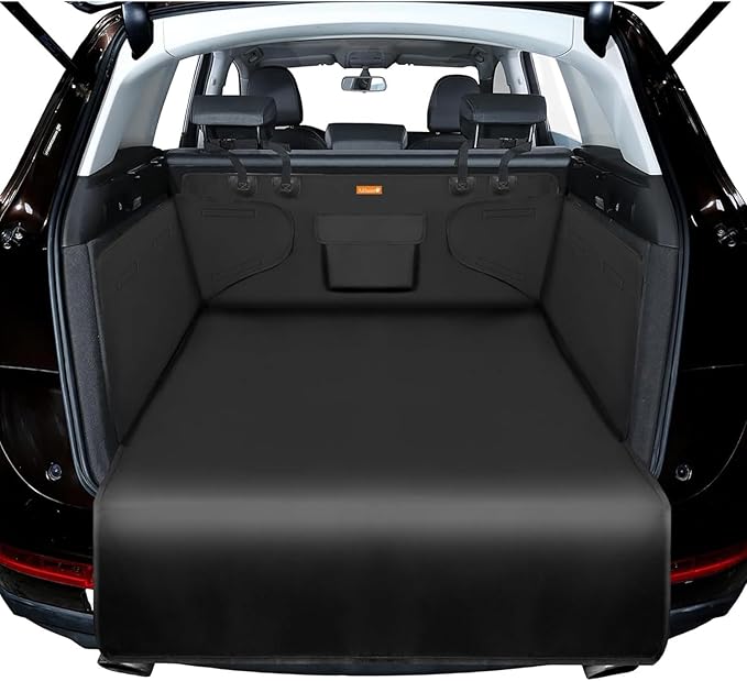 Alfheim Cargo Liner for Dog, Nonslip Waterproof Anti-Wrinkle Pet Boot Liner, Anti-Scratch Tear-Resistant Washable Trunk Cover Mat Travel, Fits for Medium Small Car Truck SUV, Black