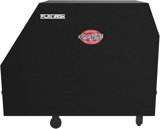 Char-Griller 8355 Flat Iron 3 Burner Outdoor Gas Griddle Grill Cover, Black