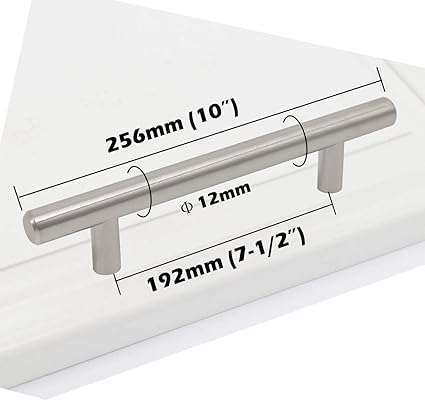 Gobrico 5 Pack Brushed Nickel Cabinet Handles,7-12" Inch Hole Centers,10 Inch Total Length,Satin Nickel Drawer Pulls,Modern Cabinet Hardware