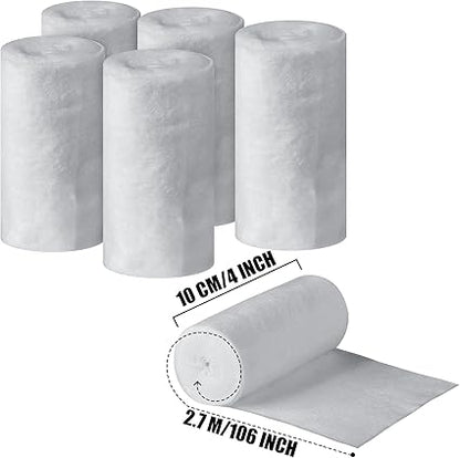 Nuanchu 6 Rolls Cast Padding Soft Individual Pack Padding Use with Plaster Cloth Gauze Bandage for Halloween Wrap Bandage Art Projects, Body Casts, Mask Making, Hobby Craft(4 Inch X 8.8 ft)