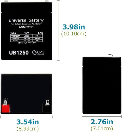 UB1250 12V 5AH Sealed Lead Acid (SLA) Battery .187 TT