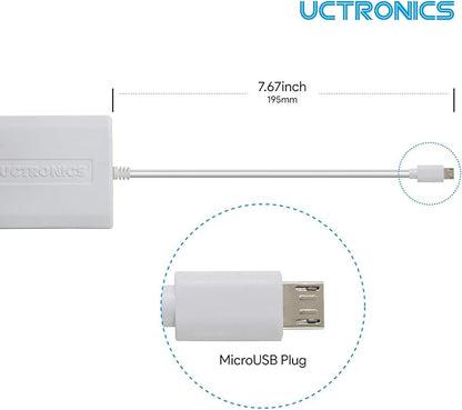 UCTRONICS for Raspberry Pi Zero Ethernet and Power, Micro USB EthernetPoE Adapter for Fire TV Stick, Chromecast, Google Mini, and More, IEEE 802.3af Compliant