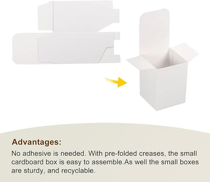 PATIKIL Paper Cardboard Boxes Paper Recycled Gift Corrugated Paper Box White 2 Inch x 2 Inch x 2.8 Inch for Party, Wedding, Gift Wrap Pack of 15