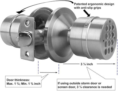 Electronic Door Knob (Spring Latch Lock; Not Deadbolt; Not Phone Connected), Single Front keypad YL 99, max Security