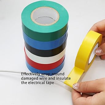 QILIMA Electrical Tape Colors 6 Pack 34-Inch by 60 Feet,Lead-Free Flame Retardant Electrical Tape, Adhesive for General Home Vehicle Auto Car Power Circuit Wiring Multicolor (130mic)