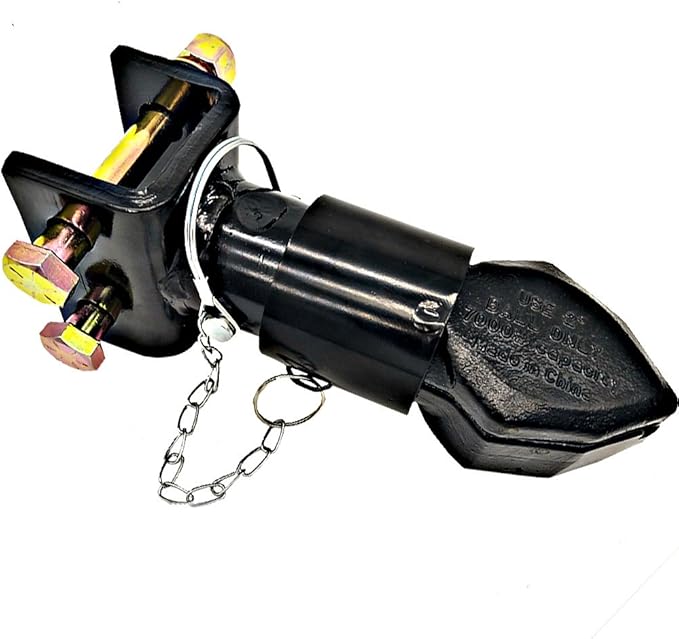 2" 7000LBS Adjustable Trailer Coupler, Black Powder Coat,Channel-Mount Trailer Coupler