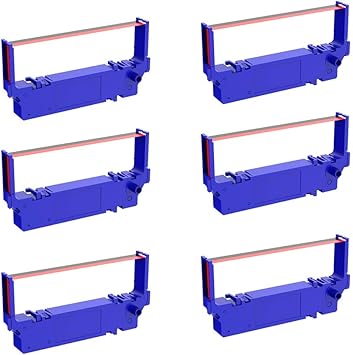 Bigger Compatible Ribbon Cartridge Replacement for Star rc700 Ink Ribbon (6-Pack) - Black and Red Ink, Various Occasions, Premium Features, 100 Compatible with Star SP700 712 712R 742 742R