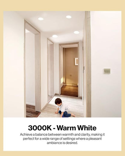 Sunco BR30 Light Bulb LED Indoor Flood Lights 3000K Warm White 850 Lumens, E26 Base, 25,000 Lifetime Hours, Interior Dimmable Recessed Can Light, 6 Pack, 11W Equivalent 90W.