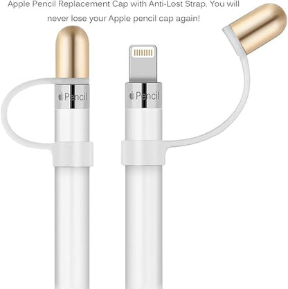 Apple Pencil Replacement Cap- Tranesca Aluminum Replacement Cap for Apple Pencil 1st Generation (3 in a Pack) Gold,Rose Gold,Silver- Not Magnetically Clasped