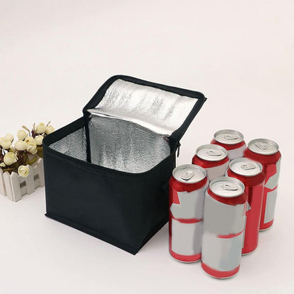Insulated Lunch Bag Cooler Oxford Cloth Leakproof Thermal Tote for Work Travel Picnic Camping Fishing (gray and black)